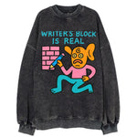 WRITERS BLOCK IS REAL | Brick wall with pencil - Vintage Sweatshirt