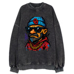 Norman Sooner wearing Oklahoma beanie with OU patch - Vintage Sweatshirt