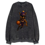 Hollywood Coyote wearing Lakers beanie with Showtime patch and wayfarer - Vintage Sweatshirt