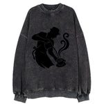 Barista creating latte art - Vintage Sweatshirt