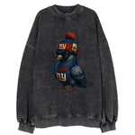 Manhattan Pigeon wearing Giants beanie with Empire State patch and wayfarer - Vintage Sweatshirt