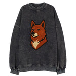 Finnish Spitz - Fox-red pointed ears embroidered pose - Vintage Sweatshirt