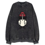 Philadelphia Owl wearing Temple beanie with T patch - Vintage Sweatshirt