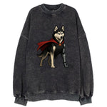 Siberian Husky Winter Soldier  - Vintage - Vintage Sweatshirt