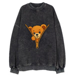 zipper bear - Vintage Sweatshirt