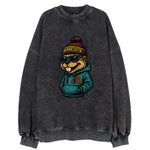 Minneapolis Gopher wearing Minnesota beanie with M patch - Vintage Sweatshirt