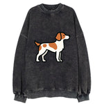 Brittany Spaniel - Orange and white flat side profile - Vintage Sweatshirt