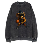 Mile High Bighorn wearing Nuggets beanie with mountain patch and wayfarer - Vintage Sweatshirt