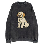 Clumber Spaniel - White with lemon markings embroidered pose - Vintage Sweatshirt