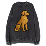 Golden Retriever - Contemporary geometri - Vintage Sweatshirt