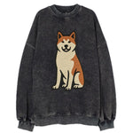 Akita - White and red sitting pose - Vin Vintage Sweatshirt