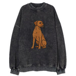 Rhodesian Ridgeback - Red wheaten embroidered pose - Vintage Sweatshirt