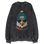 Philadelphia Eagle wearing Philly beanie with pom pom and wayfarer sunglasses - Vintage Sweatshirt
