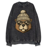 Montreal Beaver wearing Montreal beanie - Vintage Sweatshirt