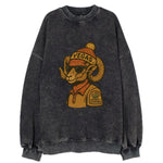 Las Vegas Desert Bighorn wearing Vegas beanie with pom pom and wayfarer - Vintage Sweatshirt