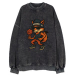 Washington Fox wearing Wizards beanie with capitol patch and wayfarer - Vintage Sweatshirt