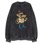 New York Rat wearing Giants beanie with subway patch and wayfarer sunglasses - Vintage Sweatshirt