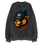 Provo Cougar wearing BYU beanie with Y patch - Vintage Sweatshirt