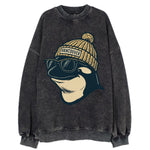 Vancouver Orca wearing Vancouver beanie - Vintage Sweatshirt