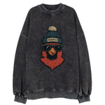 Indiana Cardinal wearing Indianapolis beanie with pom pom and wayfarer - Vintage Sweatshirt