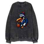 Los Angeles Pelican wearing Clippers beanie with sailboat patch and wayfarer - Vintage Sweatshirt