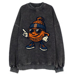 Syracuse Orange wearing Syracuse beanie with S patch - Vintage Sweatshirt