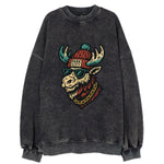 Park City Moose wearing Park City beanie with pom pom and wayfarer sunglasses - Vintage Sweatshirt