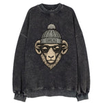 Chapel Hill Tar Heel Ram wearing UNC bea - Vintage Sweatshirt