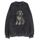 Bearded Collie - Gray shaggy coat embroidered pose - Vintage Sweatshirt