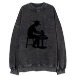 Potter shaping clay on wheel - Vintage Sweatshirt