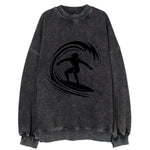 Hawaiian surfer riding big wave - Vintage Sweatshirt