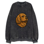 Sussex Spaniel - Golden liver embroidered low-set design - Vintage Sweatshirt