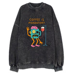 COFFEE IS MANDATORY | Zombie mug with IV drip - Vintage Sweatshirt