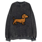 Dachshund - Modern elongated silhouette - Vintage Sweatshirt