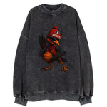 Houston Roadrunner wearing Rockets beanie with launch pad patch and wayfarer - Vintage Sweatshirt