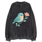 Aqua Chickadee - Vintage Sweatshirt
