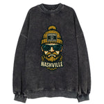 Nashville Commodore wearing Vanderbilt beanie with anchor patch - Vintage Sweatshirt