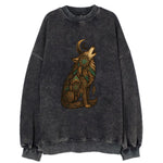 Celestial Moon Wolf  - Vintage Sweatshirt