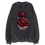 Blacksburg HokieBird wearing Virginia Tech beanie with VT patch - Vintage Sweatshirt