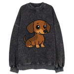 Dachshund - Long body profile view - Vintage Sweatshirt