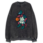 Dallas Armadillo wearing Mavericks beanie with cowboy hat patch and wayfarer - Vintage Sweatshirt