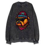 Starkville Bulldog wearing Mississippi State beanie with M patch - Vintage Sweatshirt