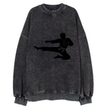 Martial artist flying kick - Vintage Sweatshirt