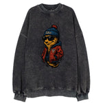 Tulsa Hurricane wearing Tulsa beanie with TU patch - Vintage Sweatshirt