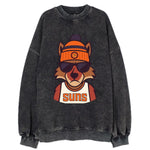 Arizona Coyote wearing Suns beanie with desert sun patch and wayfarer - Vintage Sweatshirt