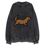 Otter - Brown sleek swimming pose flat side profile - Vintage Sweatshirt