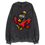 Indiana Cardinal wearing Pacers beanie with speedway patch and wayfarer - Vintage Sweatshirt