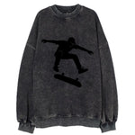 Skateboarder doing kickflip trick - Vintage Sweatshirt