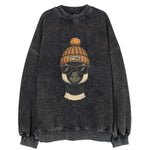 Ottawa Canadian Goose wearing Ottawa beanie with pom pom and wayfarer - Vintage Sweatshirt