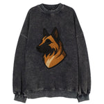 Belgian Tervuren - Fawn with black overlay embroidered design - Vintage Sweatshirt